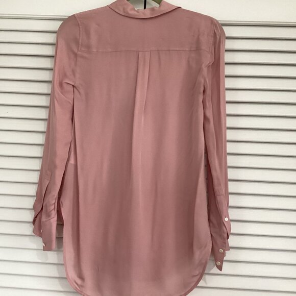 J. Crew Womens Pink 100% Silk Long Sleeve Button-Up Blouse Size 00 - Picture 2 of 10